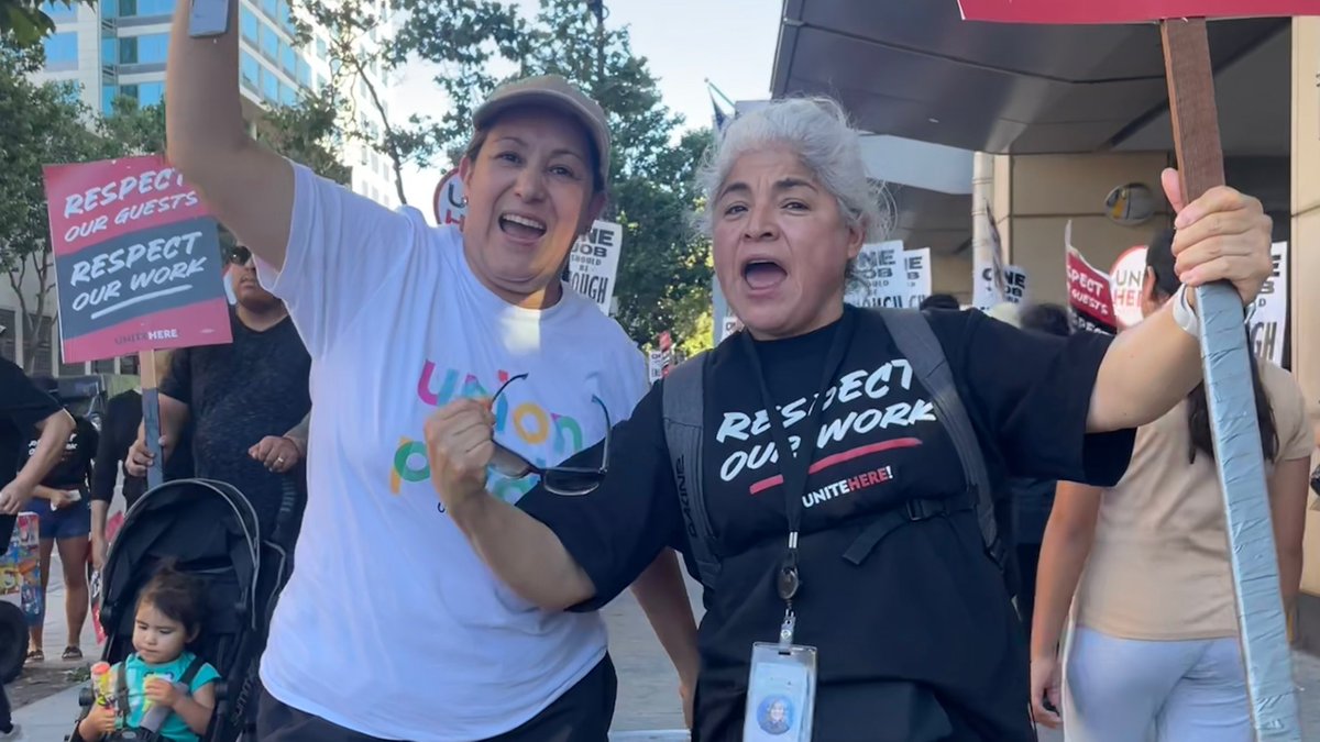 UNITE HERE (@unitehere) on Twitter photo 🗣️ What time is it?
⏰ Contract time!
San Jose hotel workers with <a href="/unitehere19/">UNITE HERE! Local 19</a> made history yesterday with their powerful march for better wages, fair staffing and workloads, and respect! And this is just the beginning... 🗣️ What time is it?
⏰ Contract time!
San Jose hotel workers with <a href="/unitehere19/">UNITE HERE! Local 19</a> made history yesterday with their powerful march for better wages, fair staffing and workloads, and respect! And this is just the beginning...