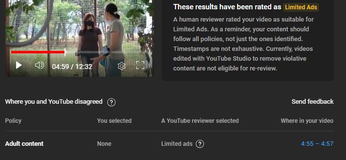 baovtuber's tweet photo. - This video was footage of me being given an educational tour around an animal sanctuary. 
- How is the tour guide saying: "You can't pet them like a dog, they don't want to be touched" flagged as adult content? 
https://t.co/IjkZ2tBSsq https://t.co/H3u1gI6jUC
