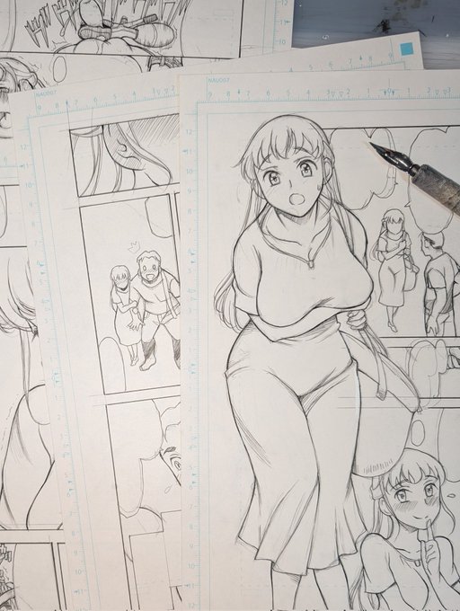 夏コミ新刊進捗。
ひたすらペン入れ中です。
今日明日には目処つけないと…💦
あ、ちなみに今回の新刊は、久しぶりのオリジナル。
『一回だけ…なんだから五』となります。 