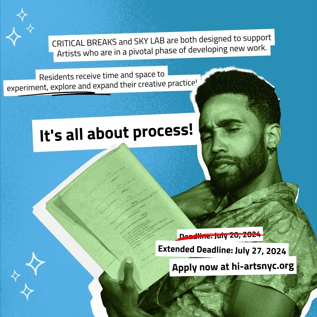 HiARTSnyc's tweet image. We have good news, we have extended the CRITICAL BREAKS and SKY LAB Application deadline to Saturday, July 27, 2024. So you have time to hit up the beach this weekend and get still your application in on time. WE'RE LOVING what we're seeing - keep 'em coming, fam!⁠