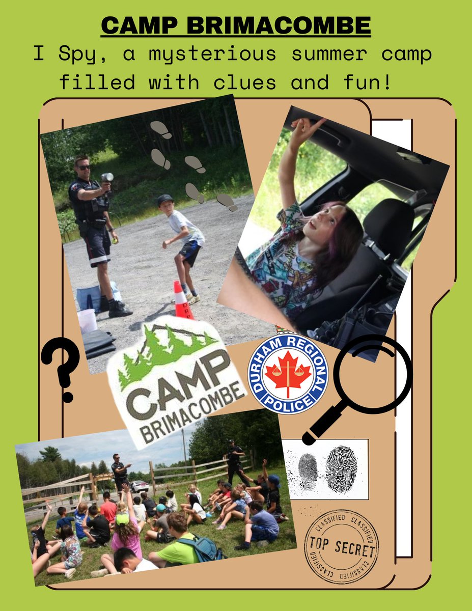 It's SPY WEEK at Camp Brimacombe! 

Officers talked about solving crimes &amp; the tools used to keep police &amp; the public safe.  

Campers tested how fast they could throw a ball; The fastest being 79km/hr! Every camper had the opportunity to check out the cruiser &amp; test the siren.