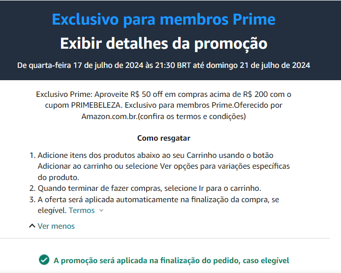 Mimese_'s tweet photo. 🚨🚨🚨🚨

CUPOM AMAZON!!!

R$ 50 off em compras acima de R$ 200 com o cupom PRIMEBELEZA

https://t.co/kHln2BaUDk https://t.co/SPH6iFGIKV