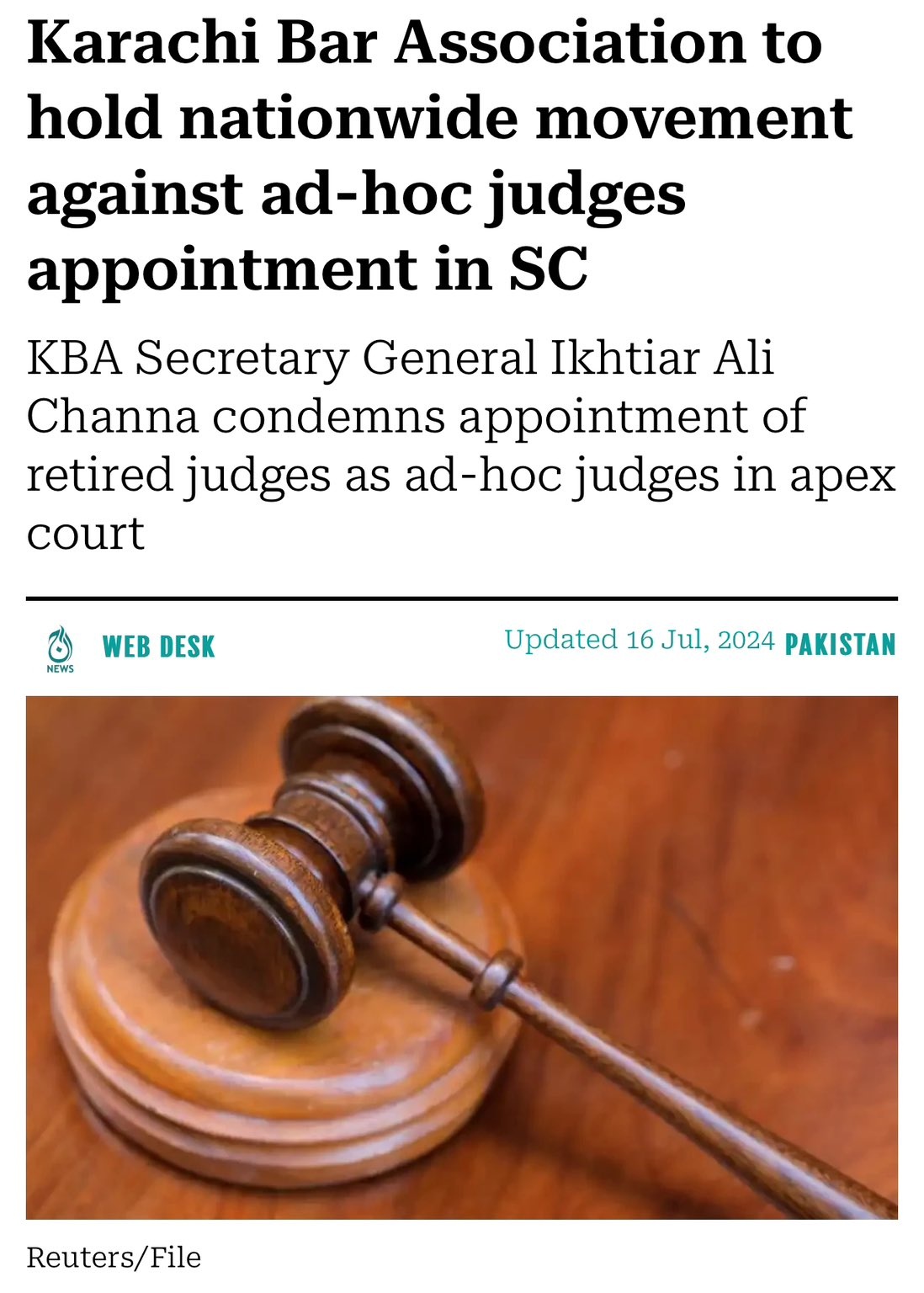 PTI on X The policy to appoint retired Judges as ad hoc is shameful Senior advocates can also be appointed directly to the Supreme Court instead of pick and choose by the