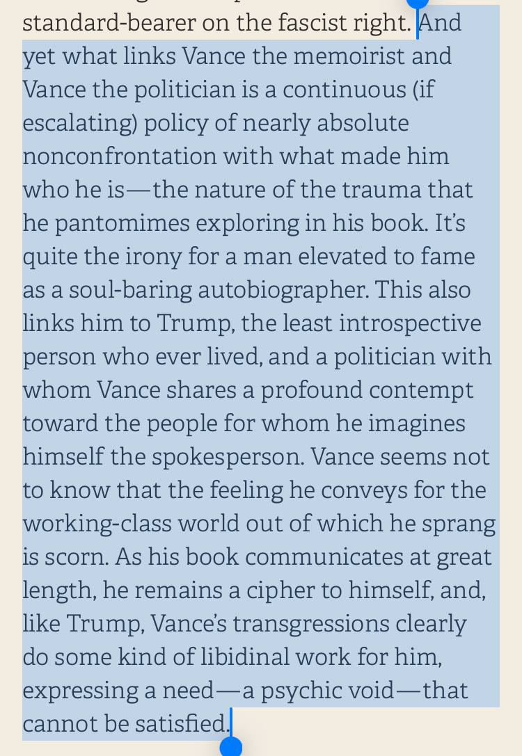Nikil Saval (@nikilsaval) on Twitter photo From <a href="/gabrielwinant/">gabrielwinant</a>, this still by far the best analysis of what JD Vance did to get where he is, and what he ominously represents:
nplusonemag.com/issue-45/polit… From <a href="/gabrielwinant/">gabrielwinant</a>, this still by far the best analysis of what JD Vance did to get where he is, and what he ominously represents:
nplusonemag.com/issue-45/polit…