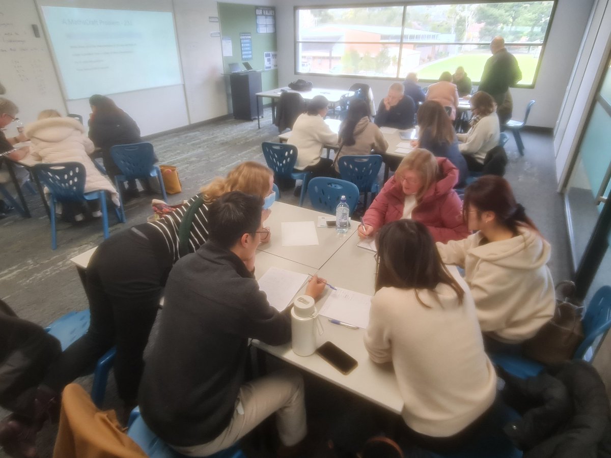 Teachers engaged with MathsCraft problem solving with <a href="/apharradine/">Anthony Harradine</a> and Alistair Lupton.

#MASAConf24