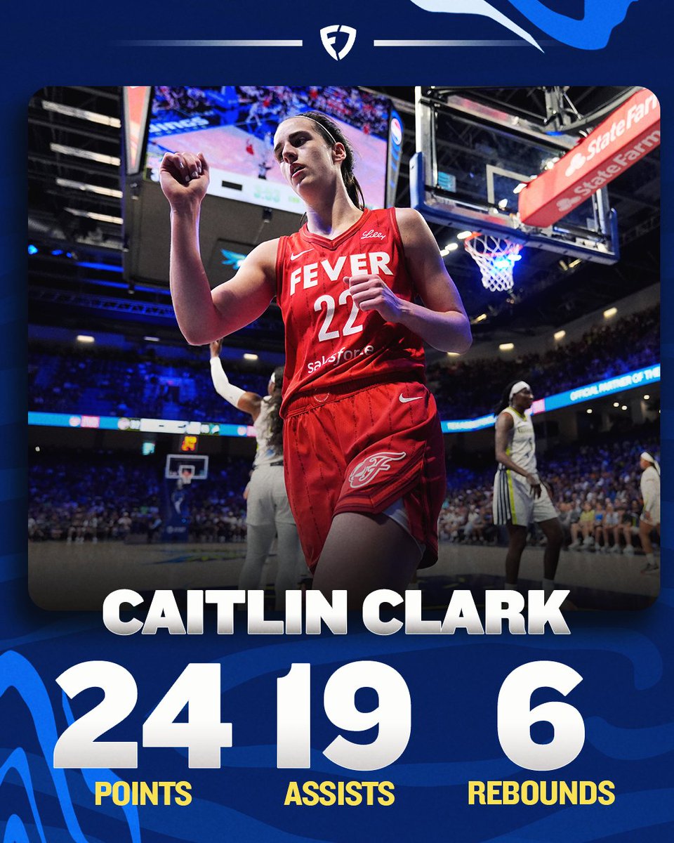 FanDuel's tweet photo. Single-game WNBA assist record ✅

Caitlin Clark keeps making history 🔥

#WNBA | #FeverRising https://t.co/LZfuh5fREk