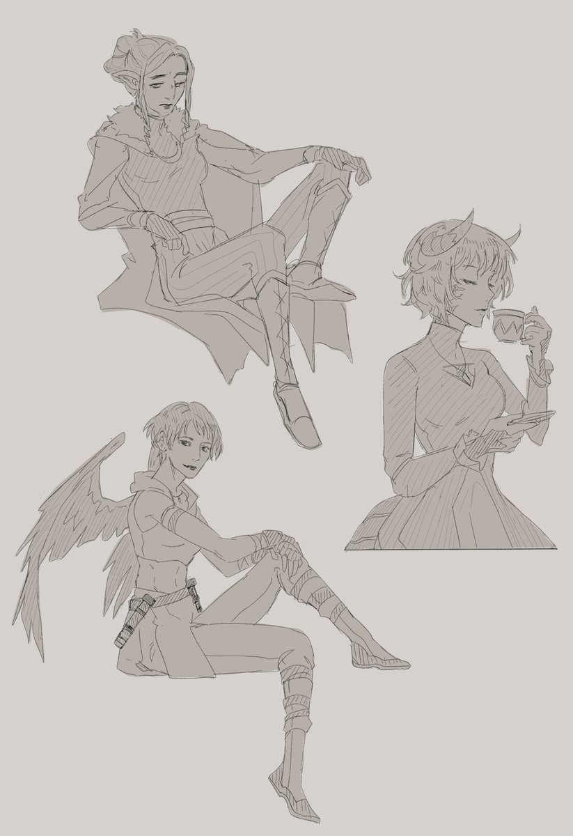 bascheng's tweet image. pose practice sketches from tumblr!