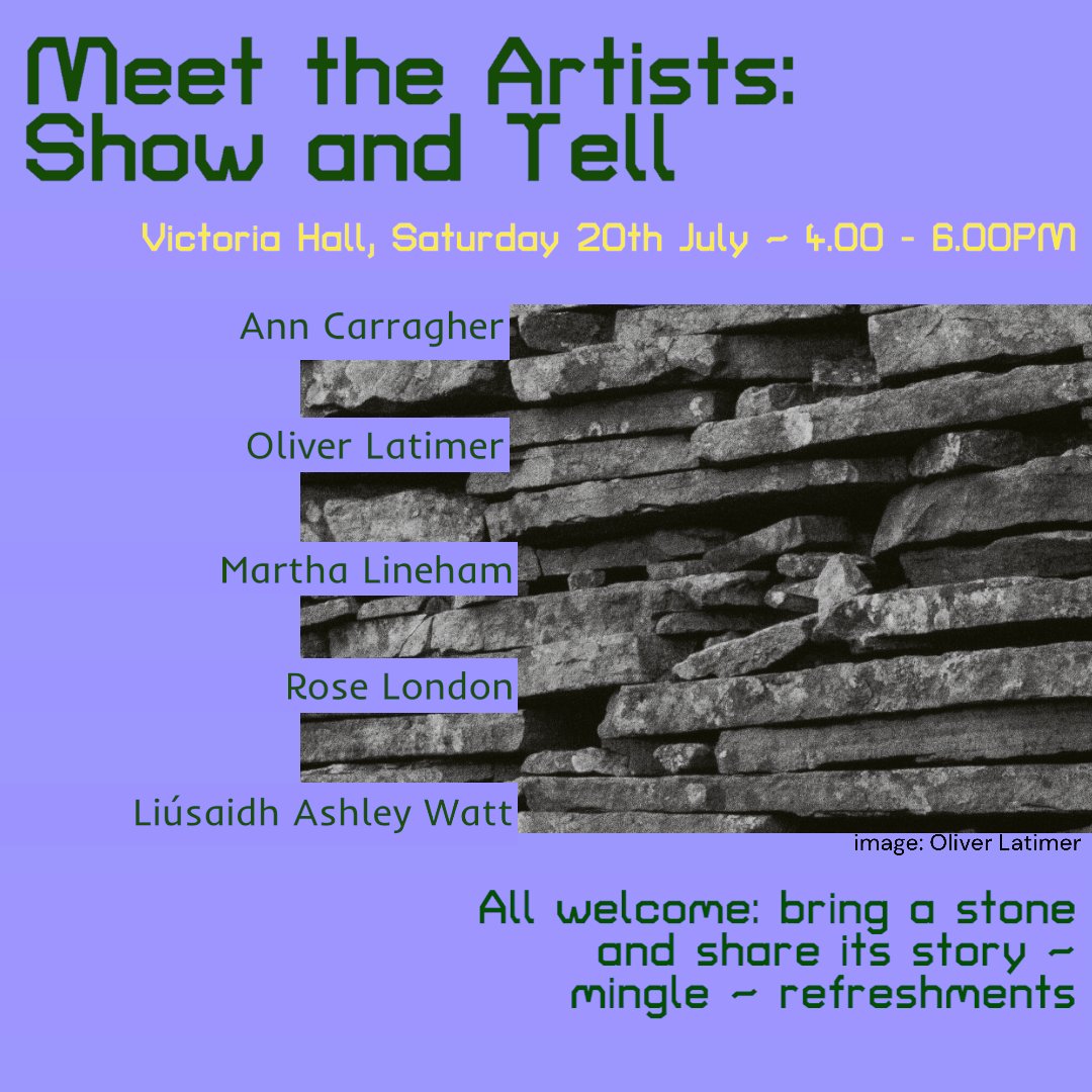 Artist and audience show and tell this Saturday at Victoria Hall, Glossop, 4-6PM for The Stones Project Weekender. Chat, mingle, bring a stone, alongside art and refreshments. #thestonesprojectweekender #ancientstones #thestoneclub #stonebotherers #contemporaryartexhibition