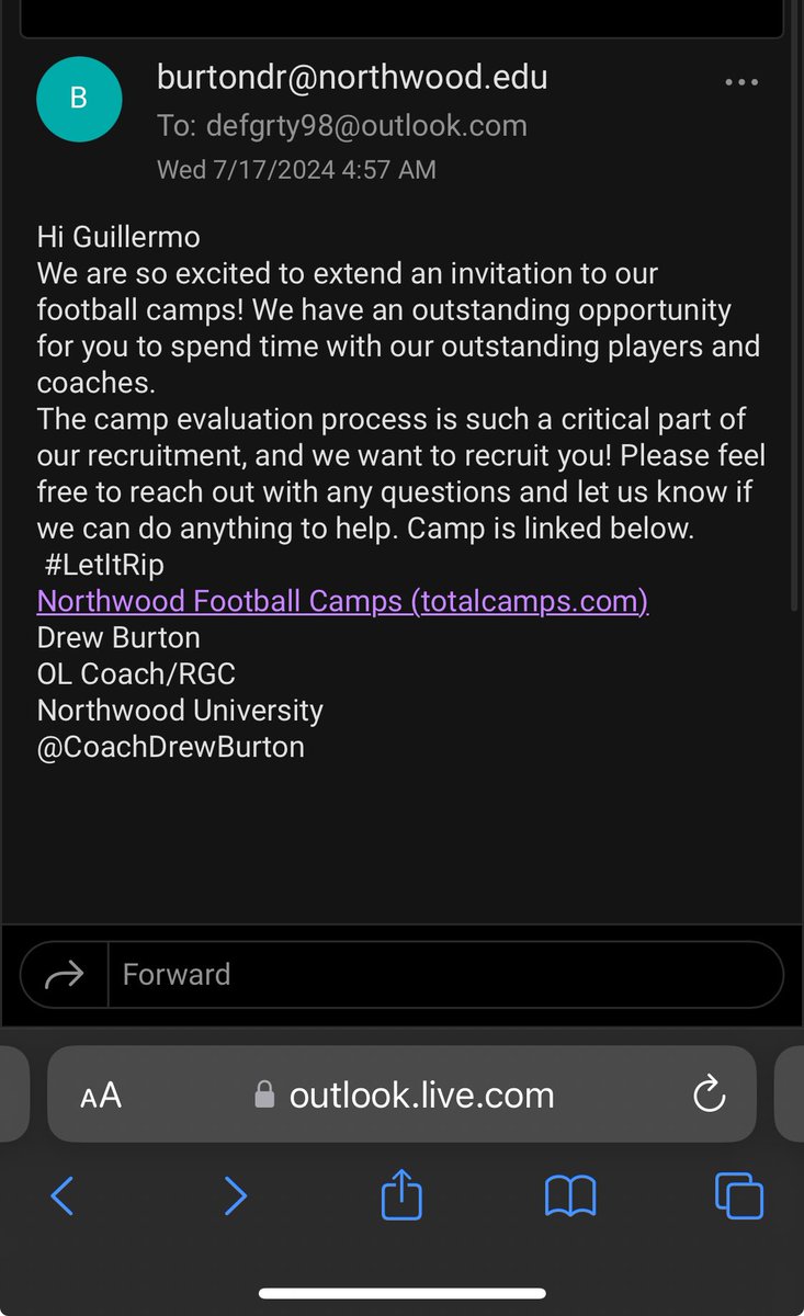 Guillermo Ruiz Rosas (@isthxt19) on Twitter photo Thanks <a href="/CoachDrewBurton/">Drew Burton</a> for inviting me to be the Northwood University camp! π<a href="/DESERTVIEW_FB/">Robert Bonillas</a> <a href="/SOAZFootball/">Southern Arizona Football</a> Thanks <a href="/CoachDrewBurton/">Drew Burton</a> for inviting me to be the Northwood University camp! π<a href="/DESERTVIEW_FB/">Robert Bonillas</a> <a href="/SOAZFootball/">Southern Arizona Football</a>