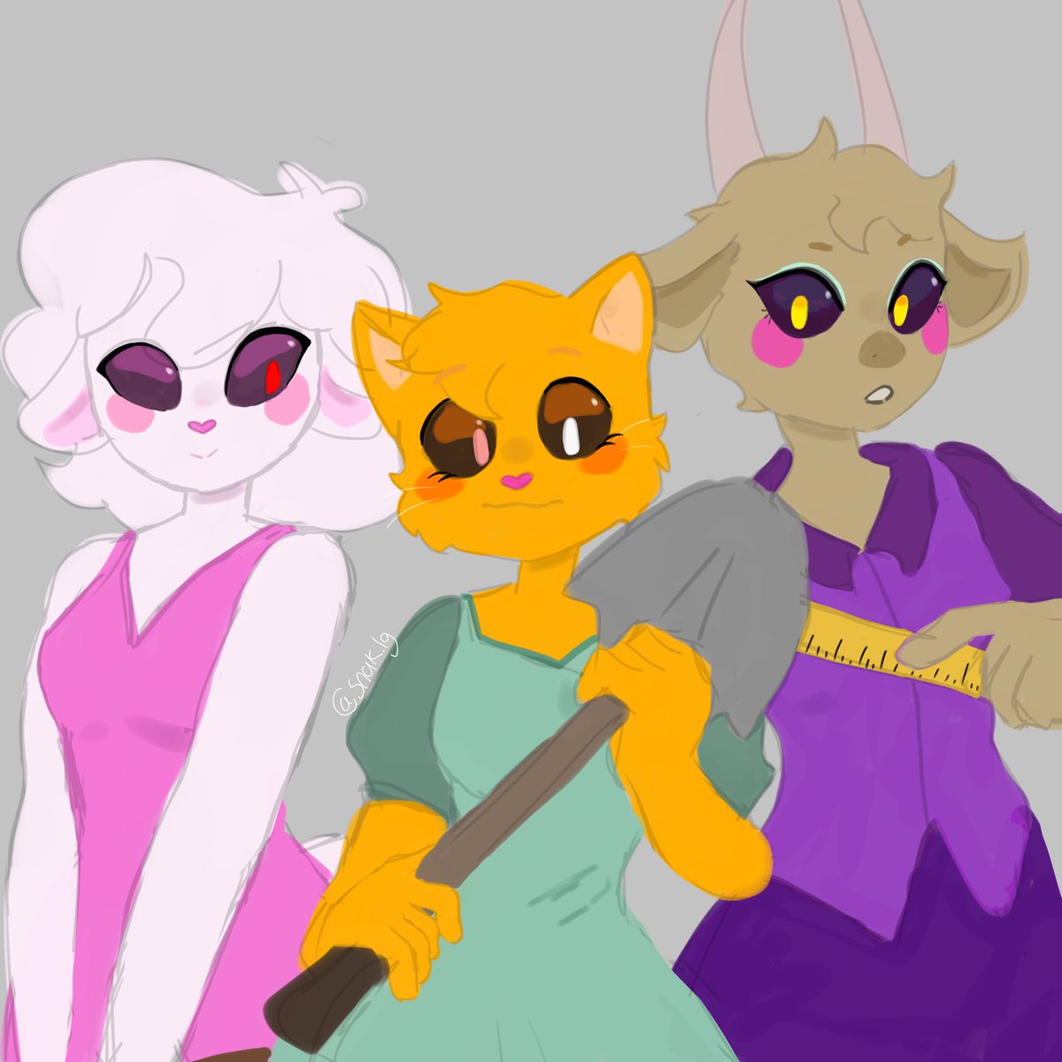 snakzq's tweet photo. UN DIBUJO DE LAS PIGGYS sheepy,kitty y teacher con sus diseños antiguo,me encantan,por el hecho de ser los primeros diseños que conocí de los personajes #piggy #piggyroblox #piggyfanart https://t.co/mEqYKWBZII