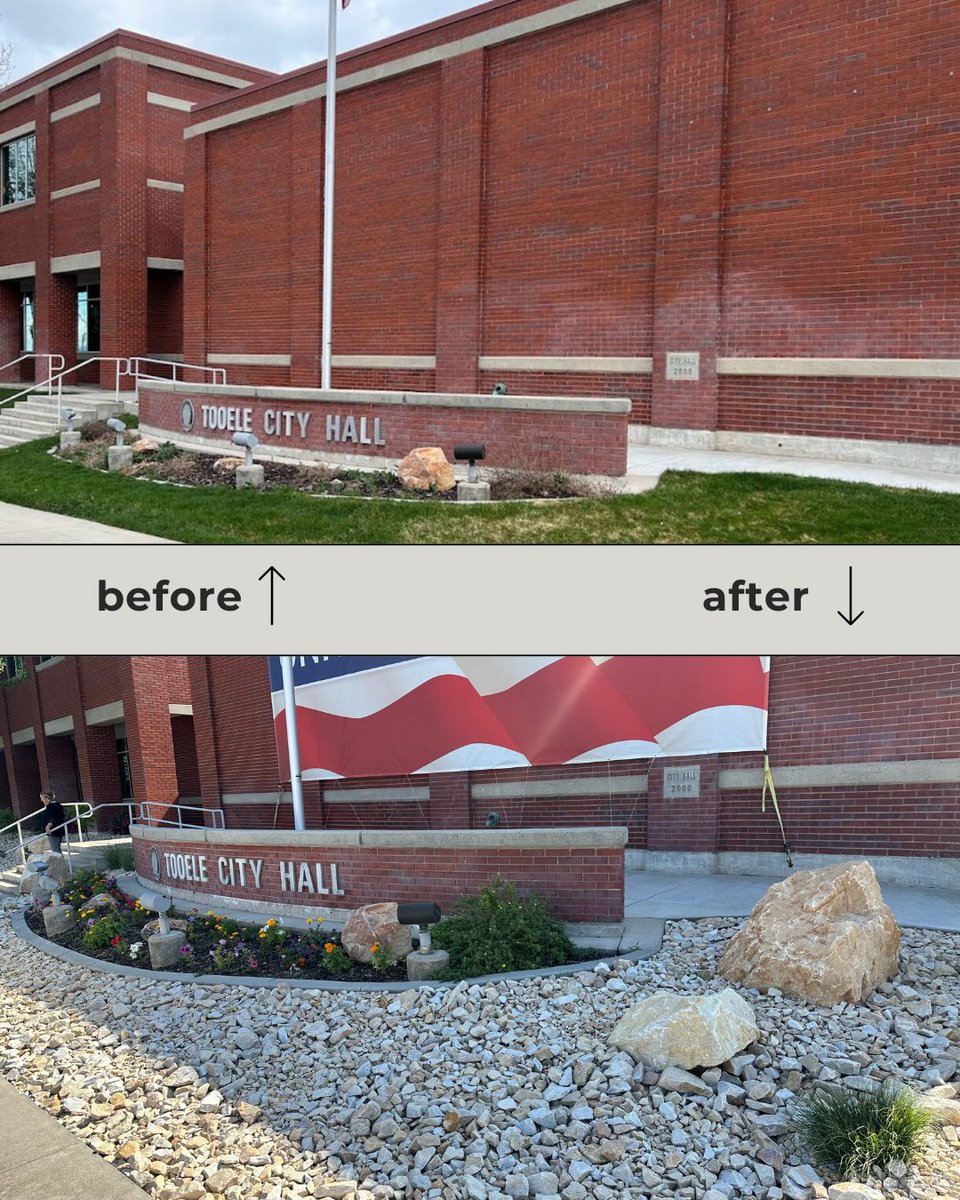 utahwaterres's tweet photo. Today's #WednesdayWaterWin goes to @TooeleCity for taking advantage of the Landscape Incentive Program to replace their unused grass with waterwise plants! We work with a variety of property owner types (residential, commercial, municipal &amp; institutional) on lawn conversions... https://t.co/qp1on7cAlZ