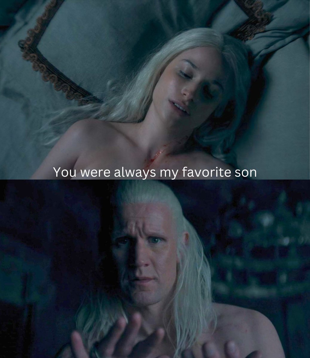 Dinaemyra's tweet photo. The director of hotd confirmed that Daemon didn't know it was his mom before she called him "son"!!! That's why he was so horrified!!! https://t.co/OgnInn1Hj9