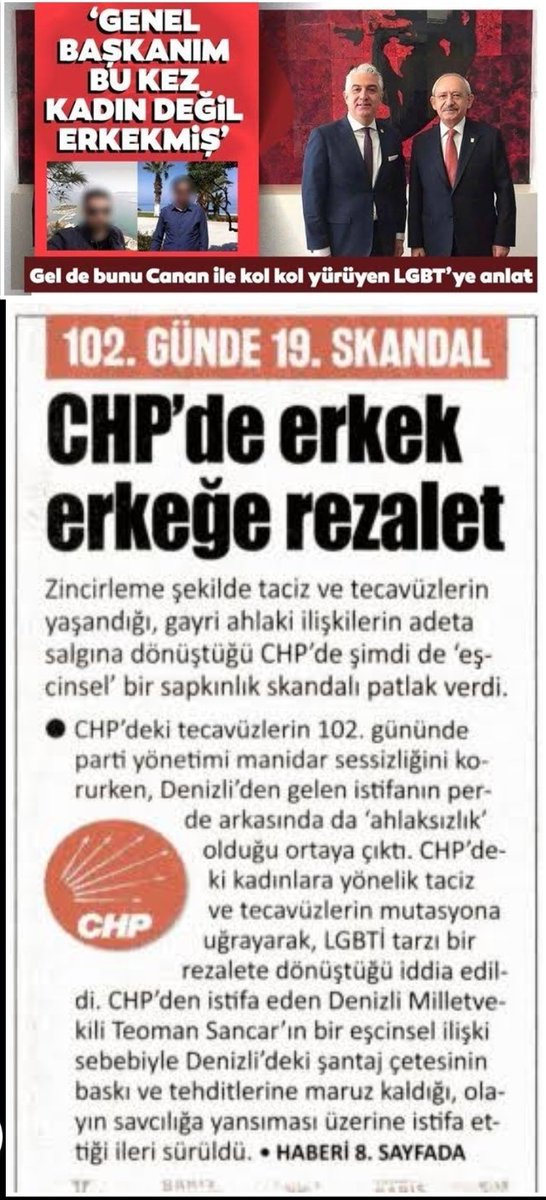 O değil de 
Laikler Mustafa Sarıgül'ü neden çok abarttı anlamış değilim !

Sanki ilk defa erkek erkeğe yakalanan vekilleri var !

Denizli Milletvekiliniz 
Teoman Sancar'ı neden kolayca harcadınız lan 🤣
*
Sarıgül
Süleyman Soylu
#kaset
Koruma 
Sapık