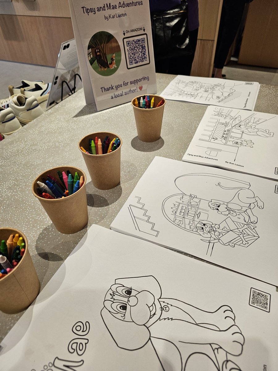 Carolyn Colley, PhD (@thinksci) on Twitter photo Storytime at Rothy's in UVillage <a href="/UVillage/">University Village</a> at 3:30 PM today with local children's author <a href="/KatLaxton/">Kat Laxton</a>
Hear a <a href="/Tipsy_Mae/">Tipsy&Mae</a> story, see the author/illustrator process, enjoy a coloring page AND check out Rothy's new children's shoes!! Storytime at Rothy's in UVillage <a href="/UVillage/">University Village</a> at 3:30 PM today with local children's author <a href="/KatLaxton/">Kat Laxton</a>
Hear a <a href="/Tipsy_Mae/">Tipsy&Mae</a> story, see the author/illustrator process, enjoy a coloring page AND check out Rothy's new children's shoes!!