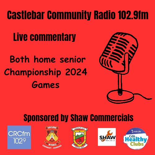 Castlebar Mitchels GAA (@mitchelsgaa) on Twitter photo ๐๐ข๐ฏ๐ ๐ซ๐๐๐ข๐จ ๐๐จ๐ฆ๐ฆ๐๐ง๐ญ๐๐ซ๐ฒ - ๐๐ฅ๐ฎ๐ ๐๐ก๐๐ฆ๐ฉ๐ข๐จ๐ง๐ฌ๐ก๐ข๐ฉ ๐๐๐๐
Castlebar Mitchels is delighted to announce that CRCfm will provide live commentary of both senior football championship home games in association with Shaw Commercials.
<a href="/MayoGAA/">Mayo GAA</a> <a href="/CRCfm_102_9/">CRCfm 102.9</a> ๐๐ข๐ฏ๐ ๐ซ๐๐๐ข๐จ ๐๐จ๐ฆ๐ฆ๐๐ง๐ญ๐๐ซ๐ฒ - ๐๐ฅ๐ฎ๐ ๐๐ก๐๐ฆ๐ฉ๐ข๐จ๐ง๐ฌ๐ก๐ข๐ฉ ๐๐๐๐
Castlebar Mitchels is delighted to announce that CRCfm will provide live commentary of both senior football championship home games in association with Shaw Commercials.
<a href="/MayoGAA/">Mayo GAA</a> <a href="/CRCfm_102_9/">CRCfm 102.9</a>