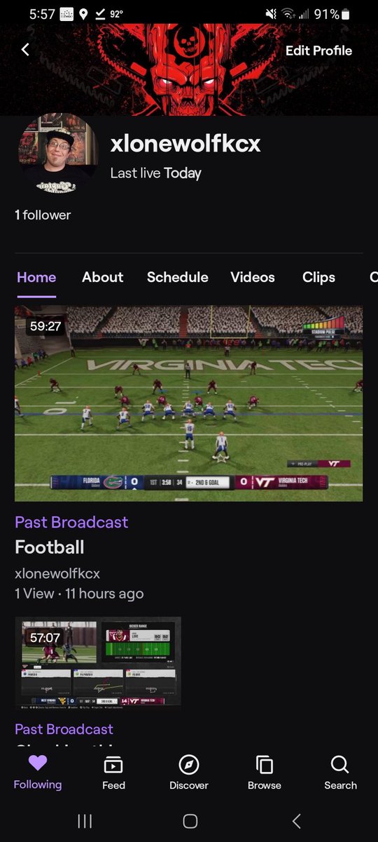KcElswick's tweet photo. I'm trying out streaming on twitch  I'll be streaming horror games, sports, shooters kinda whatever but if interested follow me at xlonewolfkcx on twitch https://t.co/jMhT5QjED6
