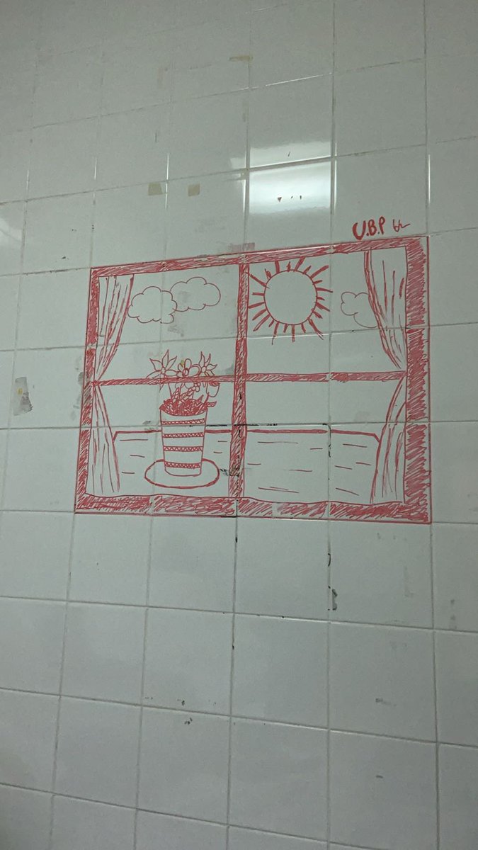 Bizim intörn odasında boncuktan kuş yapmaya başlamadan önce duvara pencere çizmiştik