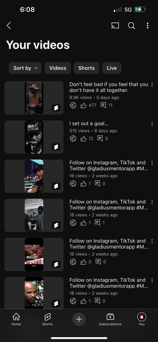 Edzofresh's tweet image. Since TikTok was blocking my videos from being on the for you page, I really haven’t posted on YouTube shorts but my page got crazy views out of nowhere even my meme page as well. Now to figure out how to do the same but promote the landing page. @gladiusapp
