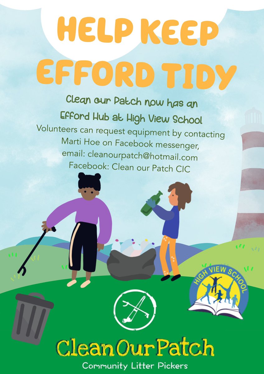 We are really pleased to announce that High View School is now a litter picking hub, working in partnership with @cleanourpatch and our local ambassador Martin.
#togetherwecan