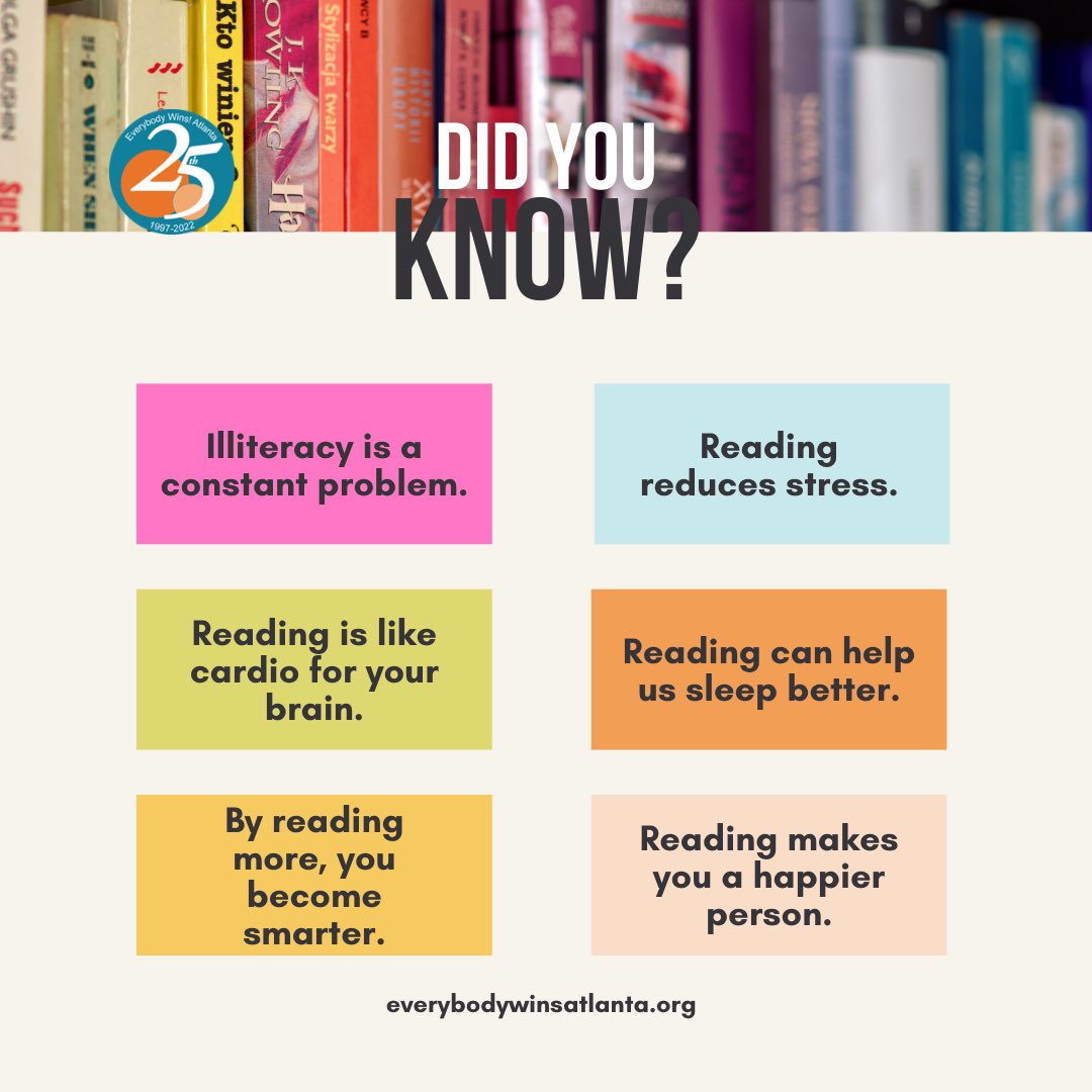 Start good habits earlier by reading with the kids in your life and destress together!

#EWA #EWAtlanta #literacy #atlantanonprofits #reading #mentoringmatters #volunteer