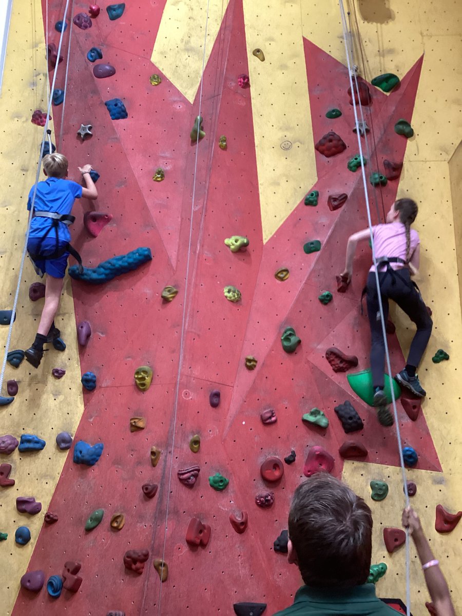 Rock climbing fun! Everyone is having a great time