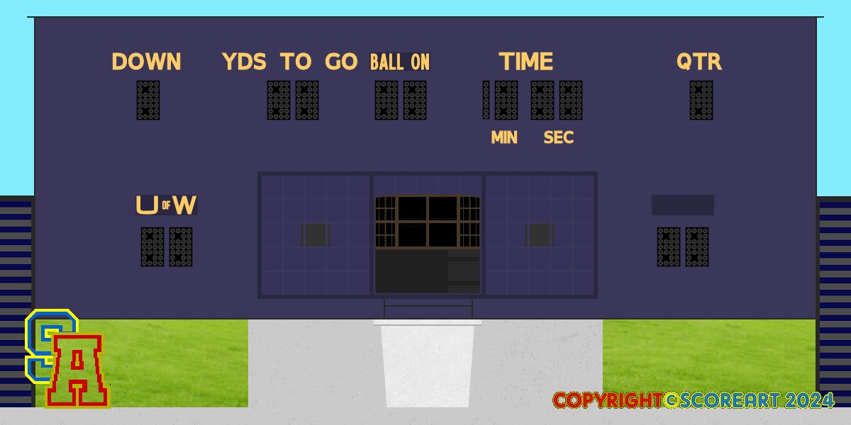 Scoreart01's tweet photo. Latest scoreboard art: Husky Stadium, University of Washington, Seattle - circa 1970.  #digitalart
@VintScoreboards  https://t.co/5o9tZceU8Y https://t.co/dAFsw7P5rQ