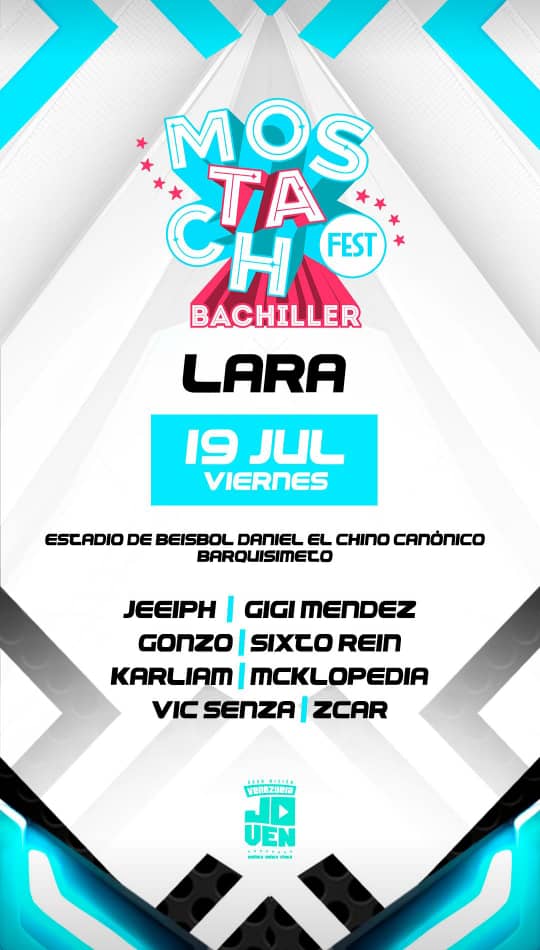 ¡Llega el Mostacho Fest a Lara!
Invitamos a todos los bachilleres a esta gran fiesta que les obsequia nuestro presidente <a href="/NicolasMaduro/">Nicolás Maduro</a>.

Nos vemos el viernes en el estadio Daniel "El Chino Canónico"

¡Juventud es alegría!

@MPPEDUCACION
<a href="/_LaAvanzadora/">Yelitze Santaella</a>
#VenezuelaSegura