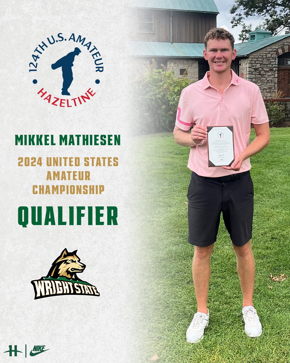 Wright State Golf (@wrightstategolf) on Twitter photo Shoutout to alum Mikkel Mathiesen - a U.S. Amateur Championship QUALIFIER!! Mikkel carded a 71 in today's qualifying round at OSU's Scarlet Course to finish t-9th to advance. The U.S. Amateur is August 12-18.
👏 Congrats <a href="/MickyMathiesen/">Mikkel Mathiesen</a>!
#RaiderUP | #FullRaid | #RaiderFamily Shoutout to alum Mikkel Mathiesen - a U.S. Amateur Championship QUALIFIER!! Mikkel carded a 71 in today's qualifying round at OSU's Scarlet Course to finish t-9th to advance. The U.S. Amateur is August 12-18.
👏 Congrats <a href="/MickyMathiesen/">Mikkel Mathiesen</a>!
#RaiderUP | #FullRaid | #RaiderFamily