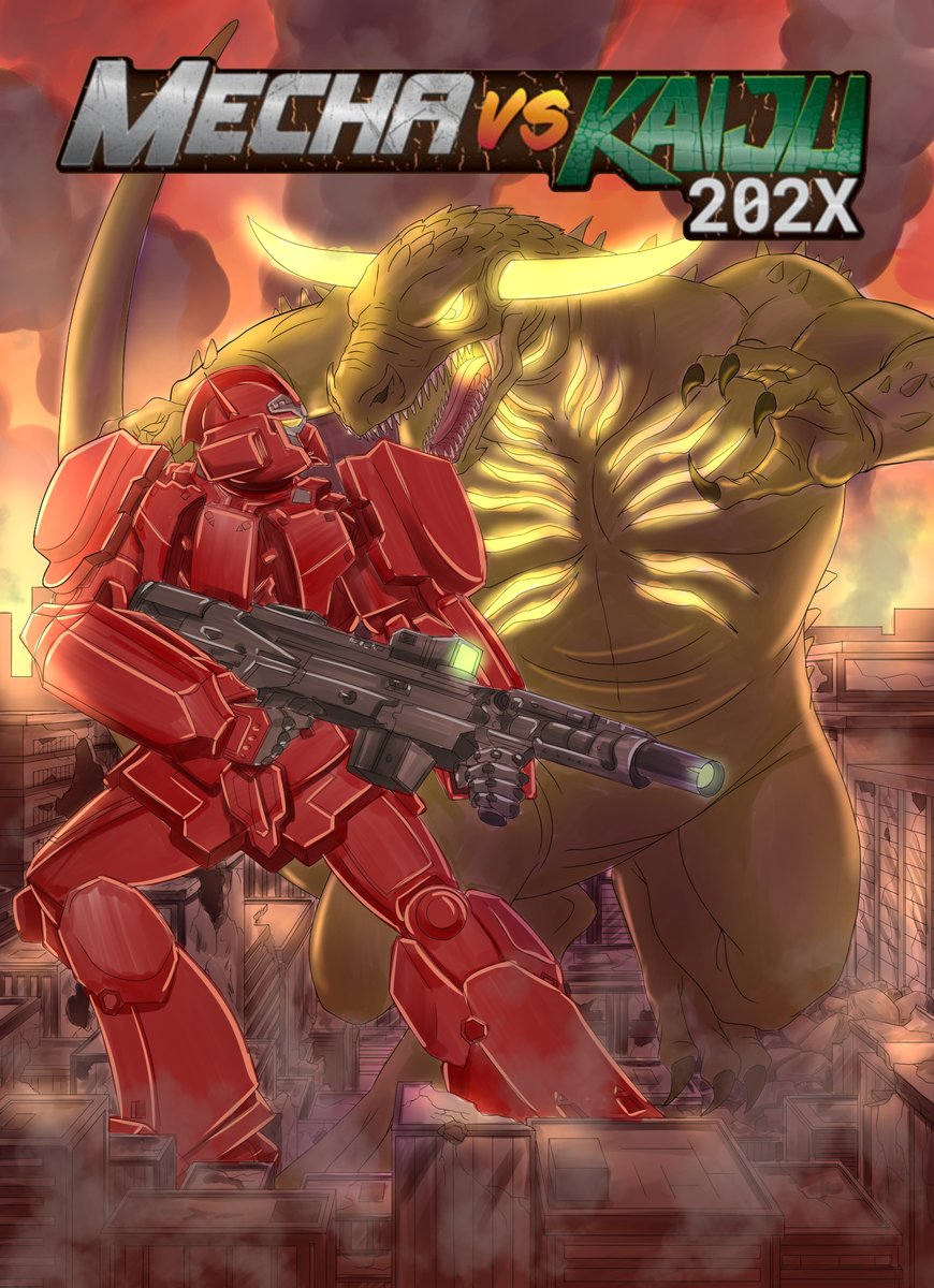 IMMEDIATE FEEDBACK PLEASE!
New cover images for Mecha Vs Kaiju, and the artist is waiting on which one to finalize. Which do you prefer, blue sky or red? #wipwednesday