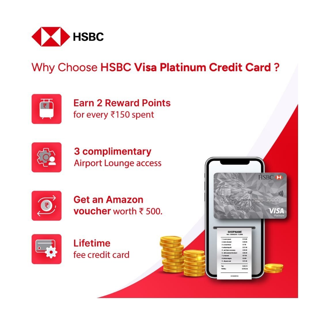 Lifetime Free HSBC Platinum Credit Card❤️‍🔥

Apply: bitli.in/9z2n7SA

Welcome Benefits:
• Get 10% Discount on Amazon
• Get Amazon &amp; Swiggy Gift Voucher worth ₹500

Benefits:
• Up to 15% Discount in Lifestyle
• Earn 2 RP for every ₹150 spent
• B1G1 on the BookMyShow