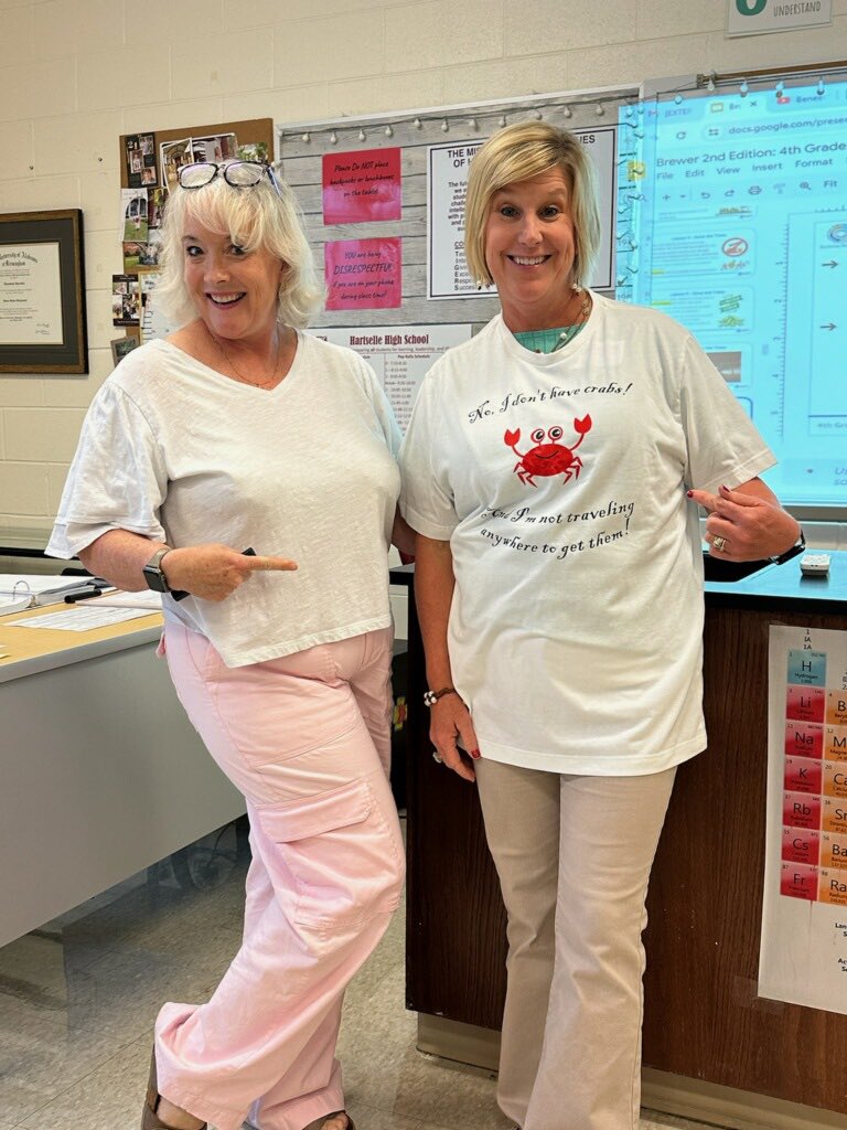 AMSTI_Athens's tweet photo. No, @Stovall2Carolyn does not have crabs and she is not driving anywhere to get them! @AMSTI4all @MRAMSTI @AlabamaAchieves #AMSTIsummer2024 https://t.co/FEONPQfU41