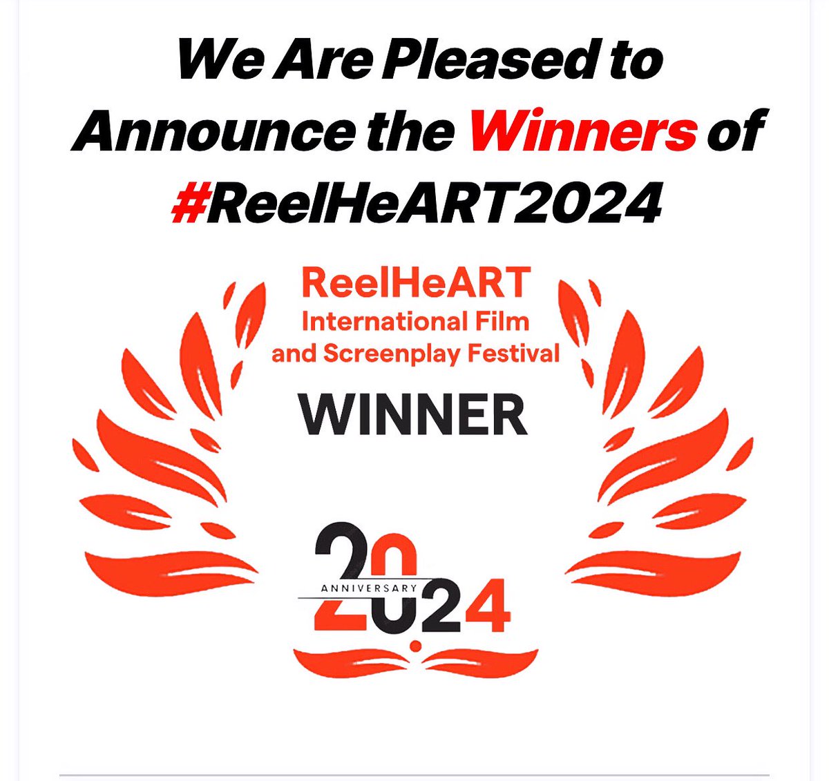 ReelHeART International Film + Screenplay Festival (@reelheart) on Twitter photo โจ๐
Full <a href="/ReelHeART/">ReelHeART International Film + Screenplay Festival</a> WINNERS List is Up
๐โจ
We Hope You Enjoyed All The Film Premieres ๐๐ฝ๐๐ฝ๐๐ฝ
โจ๐โจ
reelheart.org/en/g09k
โจ๐โจ
Congrats To Our Winning Filmmakers from the 20th Annual #ReelHeART International Film + Screenplay Festival
โจ๐โจ
#ReelHeART2024
โจ๐โจ โจ๐
Full <a href="/ReelHeART/">ReelHeART International Film + Screenplay Festival</a> WINNERS List is Up
๐โจ
We Hope You Enjoyed All The Film Premieres ๐๐ฝ๐๐ฝ๐๐ฝ
โจ๐โจ
reelheart.org/en/g09k
โจ๐โจ
Congrats To Our Winning Filmmakers from the 20th Annual #ReelHeART International Film + Screenplay Festival
โจ๐โจ
#ReelHeART2024
โจ๐โจ