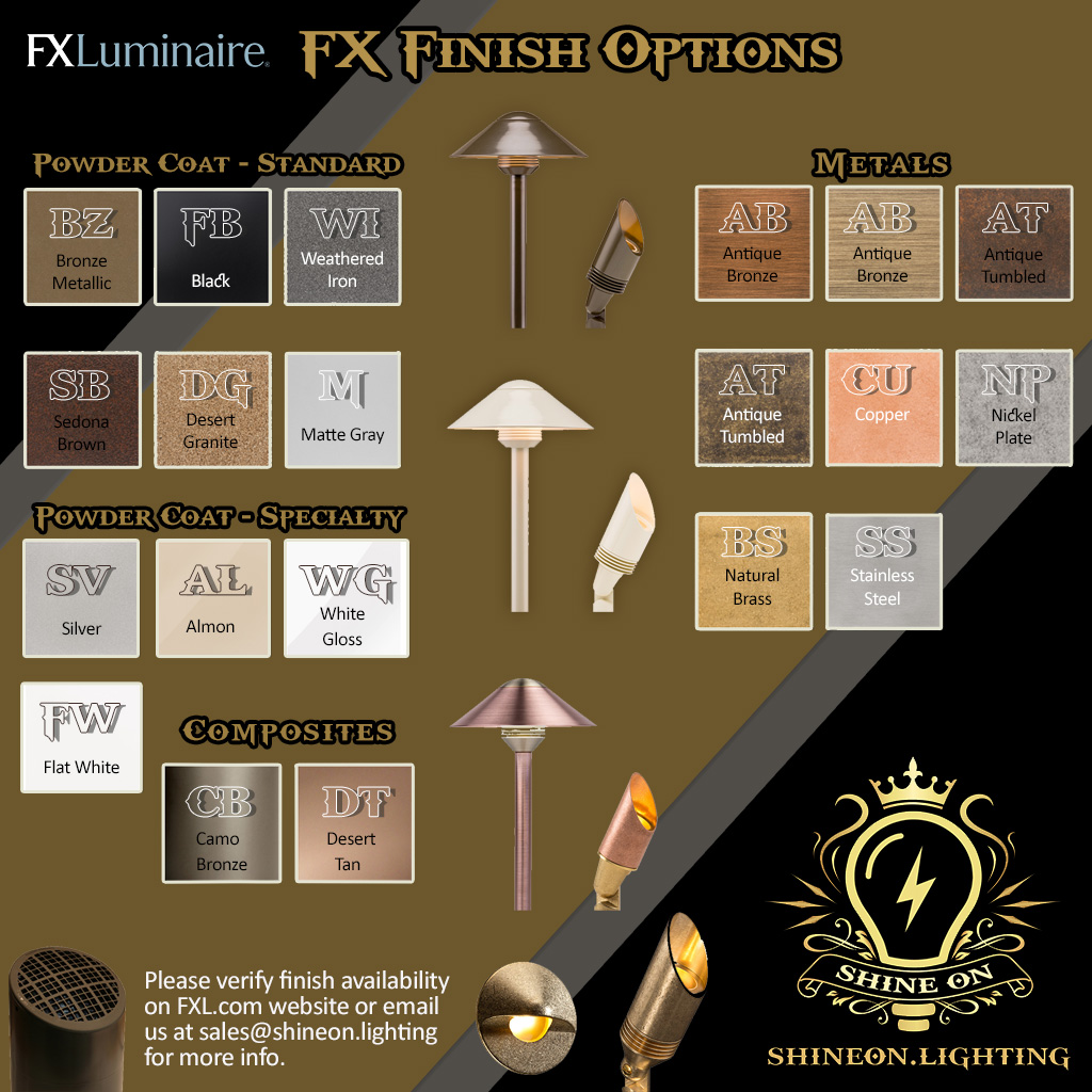 Want to stand out from the same ole same ole lighting designs? Never settle for OK.

Personalize every lighting project with FX's 20 different landscape fixture finishes.

email sales@shineon.lighting to confirm finish options.

#lighting #landscapes #shineon #fxl