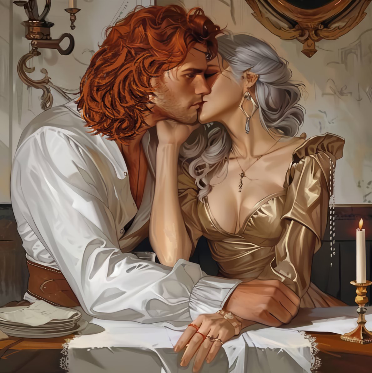 The expected kiss, created with the help of AI. #creatIllustrationsforbooks #creatIllustrations