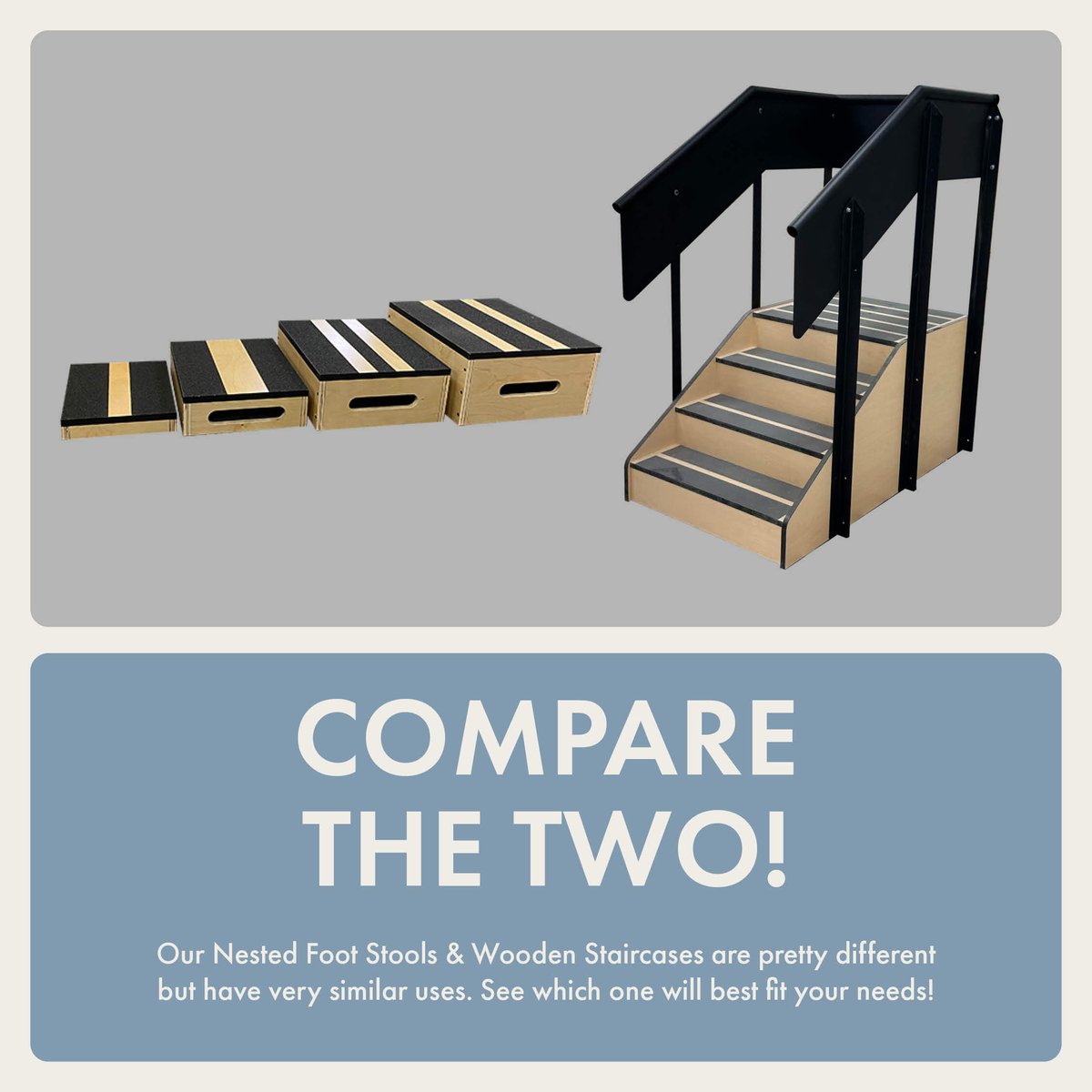 PHSMedical's tweet image. 🌟 Choosing the right therapy product? Compare our nested foot stools and wooden staircases. Both offer cutting-edge technology and superior quality. Learn more: hubs.ly/Q02Gy_330
#ProductComparison #PHSMedical #TherapyProducts #HealthcareInnovation