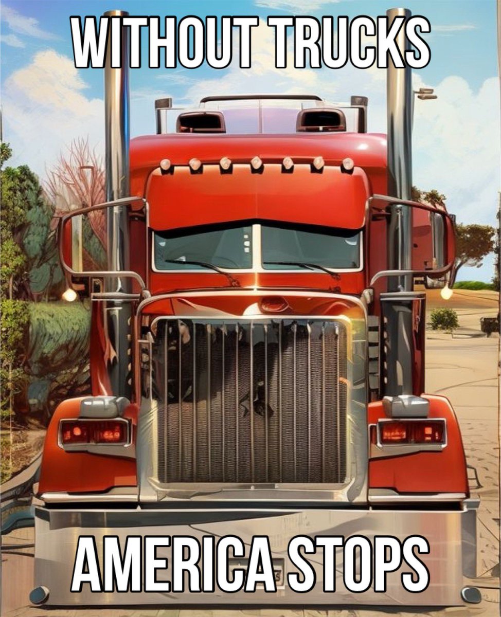 ptagtrucking's tweet photo. The origin of the quote "Without Trucks, America Stops" is shrouded in mystery. 

Which individual in the trucking industry should be given credit for its creation ?

🚛💨😎👋⛽️🚚👍🆒☝️🌅🕶️🏆🌭

#PTAG #Trucking #PTAGquotes #TruckingQuotes #WhoSaidItFirst #WithoutTrucksAmericaStops