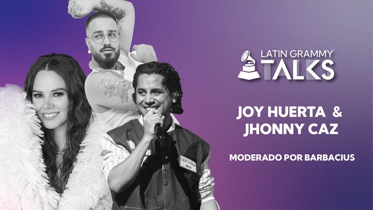 LatinGRAMMYs's tweet photo. 🎶📆 No se pierdan nuestro Latin GRAMMY Talks: Diversidad e Inclusión en la Música junto a los ganadores del #LatinGRAMMY Joy Huerta (@solamentejoy) y Jhonny Caz (@GrupoFirme). Moderado por @Barbacius, artista y presidente/fundador de @SomosAmik.📍JULIO 19 en el canal de YouTube de @LatinGRAMMYs ✨