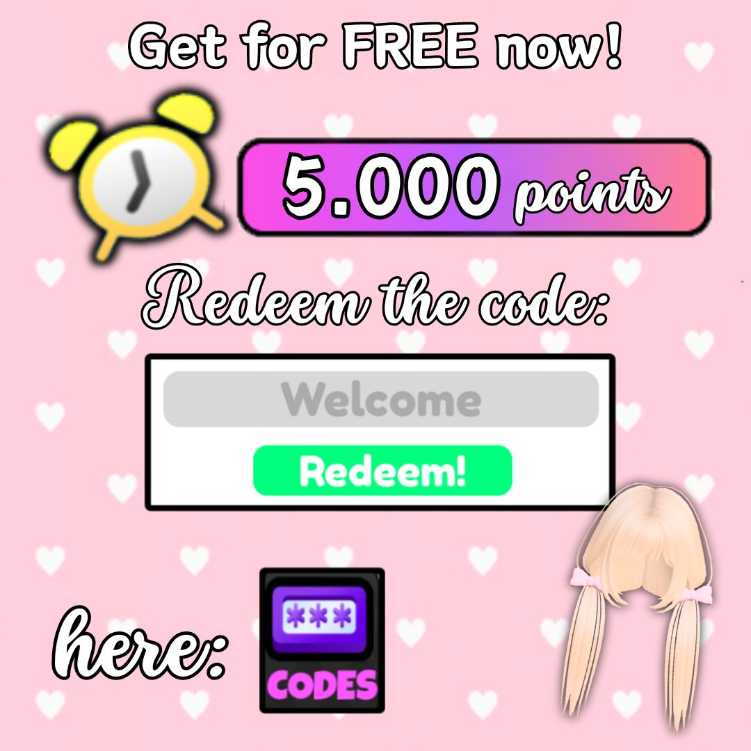 Get your points now!

🎀Game: roblox.com/games/18524848…
🎀Expires soon⌛️
🎀Discord: discord.gg/vXJew894

#Roblox #RobloxDev #RobloxFreeUGC #RobloxUGCLimited