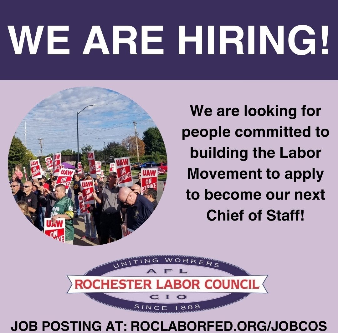 Do you want to build power for the working class? Inspired by the major victories happening in the Labor Movement? Apply to join us! roclaborfed.org/jobcos