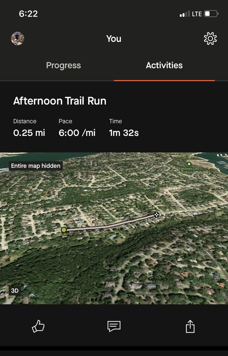 🔥proof of F me! 🔥

3 "easy rounds"

⚡️440 (1/4 mile) max effort run 

⚡️ push-ups to failure 

⚡️ 100m walking lunges 

🤙🏽 shaka bitches