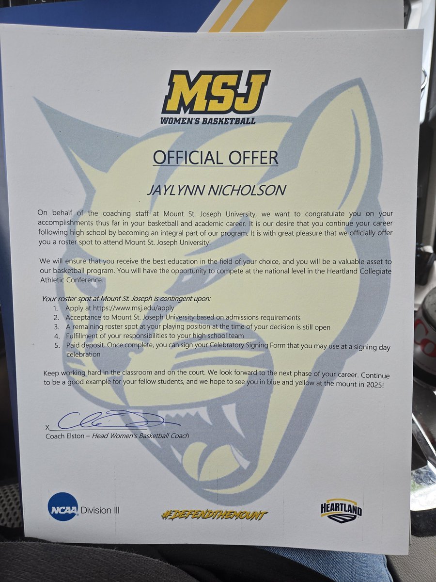 Nicholson6JLynn's tweet photo. I'm grateful to have received an official offer to continue my athletic and academic career at Mount  St. Joseph University. 🏀
@MSJ_WomensHoops @MountStJosephU @CoachElston33 https://t.co/yIid004Z0Z