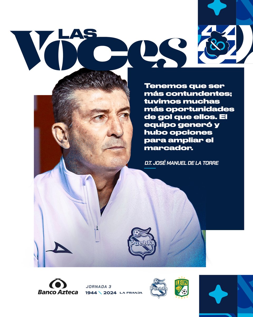 ClubPueblaMX's tweet photo. "Hubo oportunidades para sacar ventaja"🎙️ 

Nuestro DT 'Chepo' de la Torre habló luego del empate 🆚🦁 y tocó los puntos que debe mejorar nuestro equipo.

Ve aquí toda la conferencia➡️ https://t.co/1rBnrpxfCR https://t.co/616HtaEpkV
