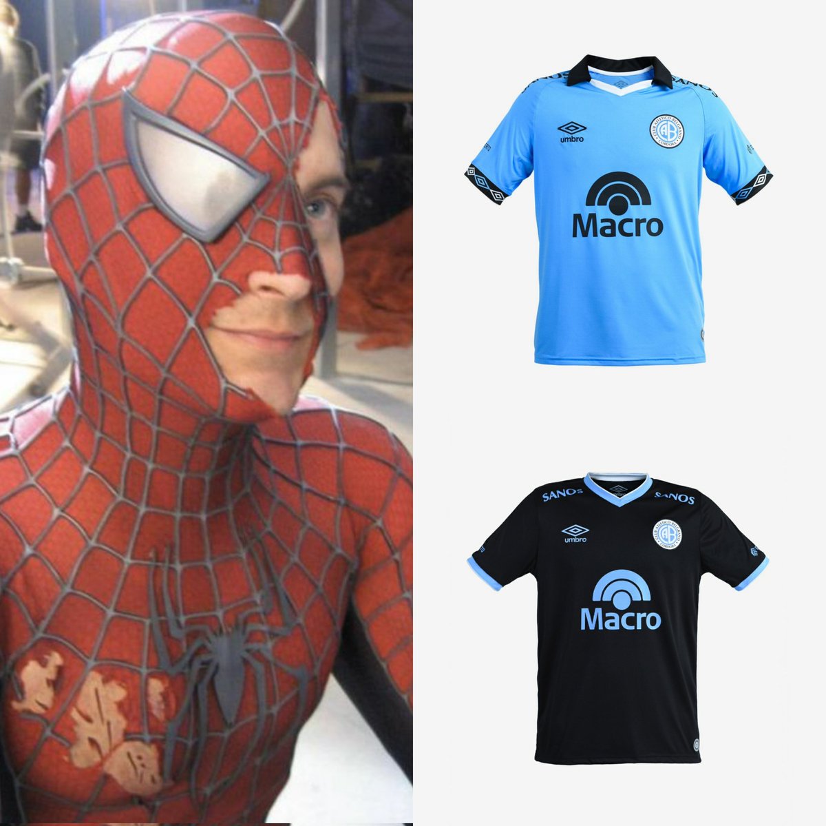Mi boxer viendo cómo me quiero comprar las nuevas camisetas de Belgrano.