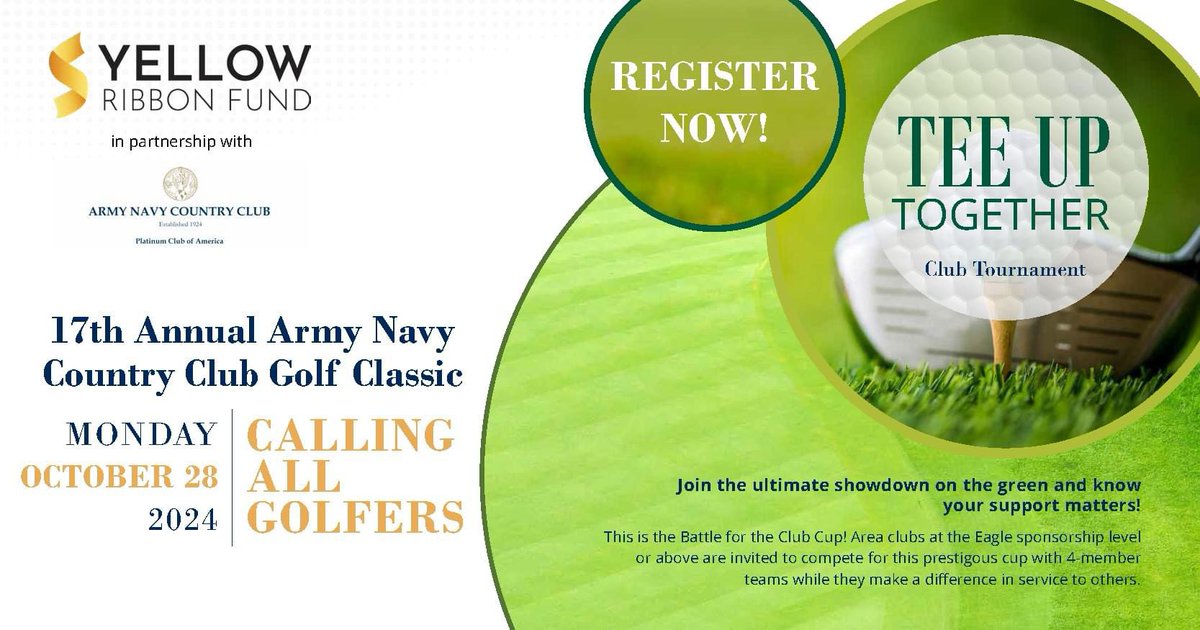 YRFund's tweet image. The Club Cup Returns! RSVP now for the 17th annual Golf Classic @ArmyNavyCC for its centennial year!! 

yellowribbonfund.org/event/17th-ann…
 
#YellowRibbonFund #yellowribbonfundgolfclassic 
#burningtree #columbiagolfclub #ArgleGolfClub #nationalgolfclub #marylandgolfandcountryclub