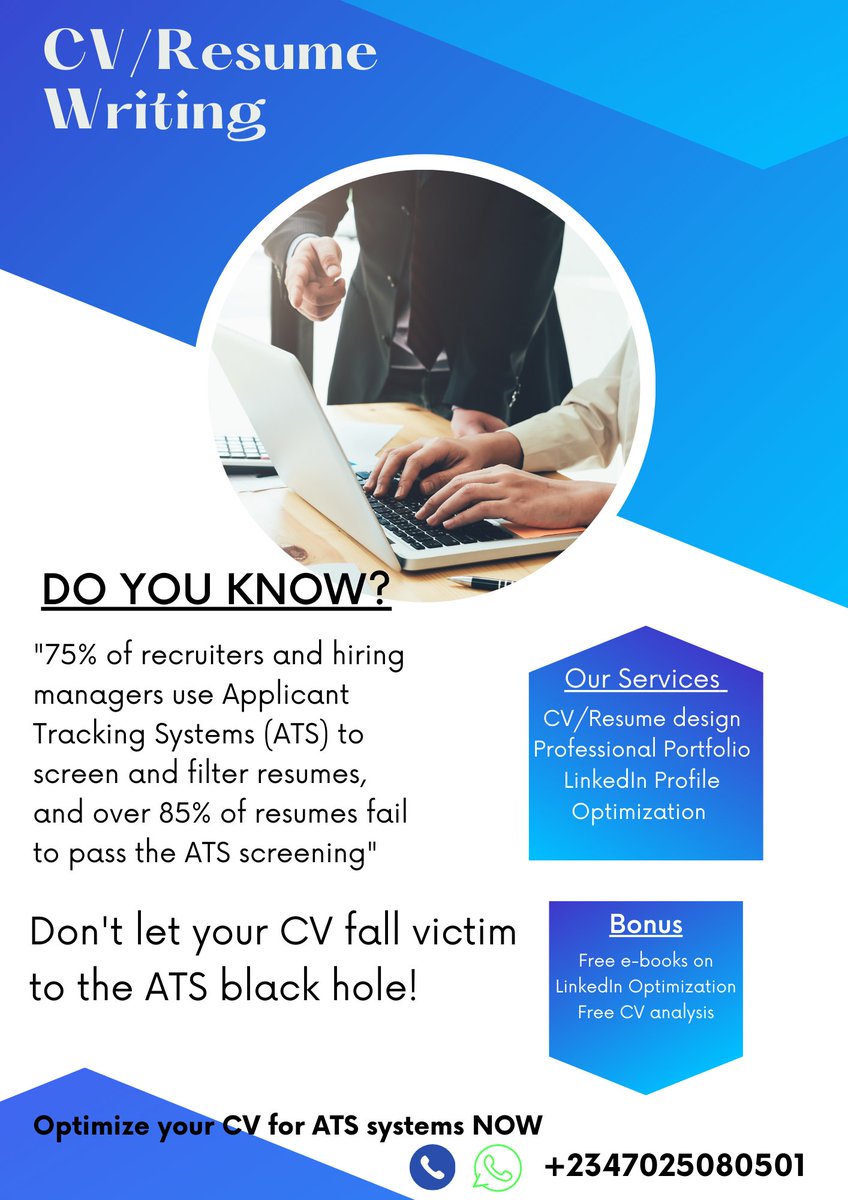 Erinayo12's tweet photo. @jobsregion "Transform your job search with a powerful CV!
 
Our expert writers craft resumes that beat ATS and impress recruiters. 

Get noticed, get hired!

Contact us today to boost your career:

https://t.co/xFYU5MNrOh https://t.co/b3nyH34Ci4
