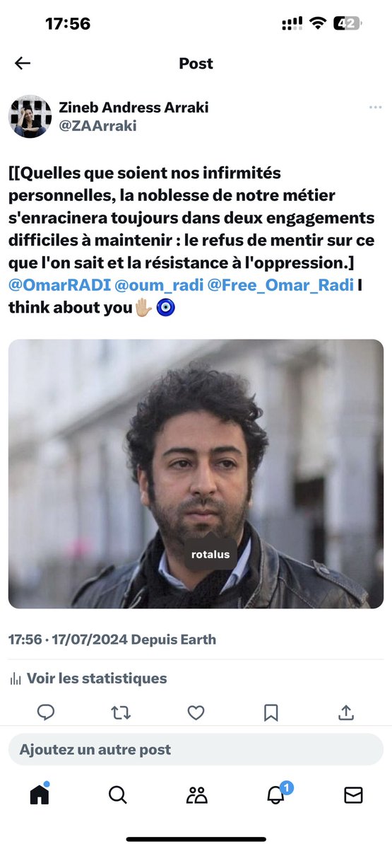 ZAArraki's tweet image. Je ne t’oublie pas mon ami ! #happyBD @Free_Omar_Radi @FreeOmarRadi @oum_radi @OmarRADI #freethefuture