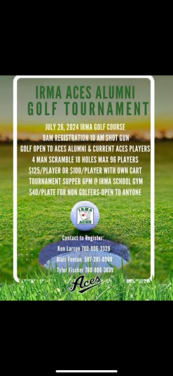 Next Friday, July 26, is our alumni golf tournament!!! Any former players/coaching staff who haven’t entered and still would like to contact Ken Larson! Enter as a team or individual!!