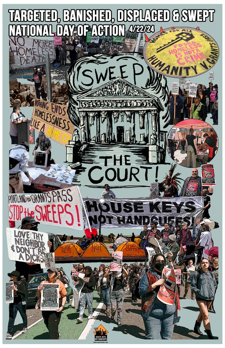REPCOALITIONSF's tweet photo. We were devastated to hear the terrible news about the Supreme Court ruling that makes it legal to criminalize our unhoused neighbors. Read @withouthousing's statement. #HouseKeysNotHandCuffs #Right2Rest #StopTheSweeps https://t.co/NhvRNIynng https://t.co/jCVPmORlGt