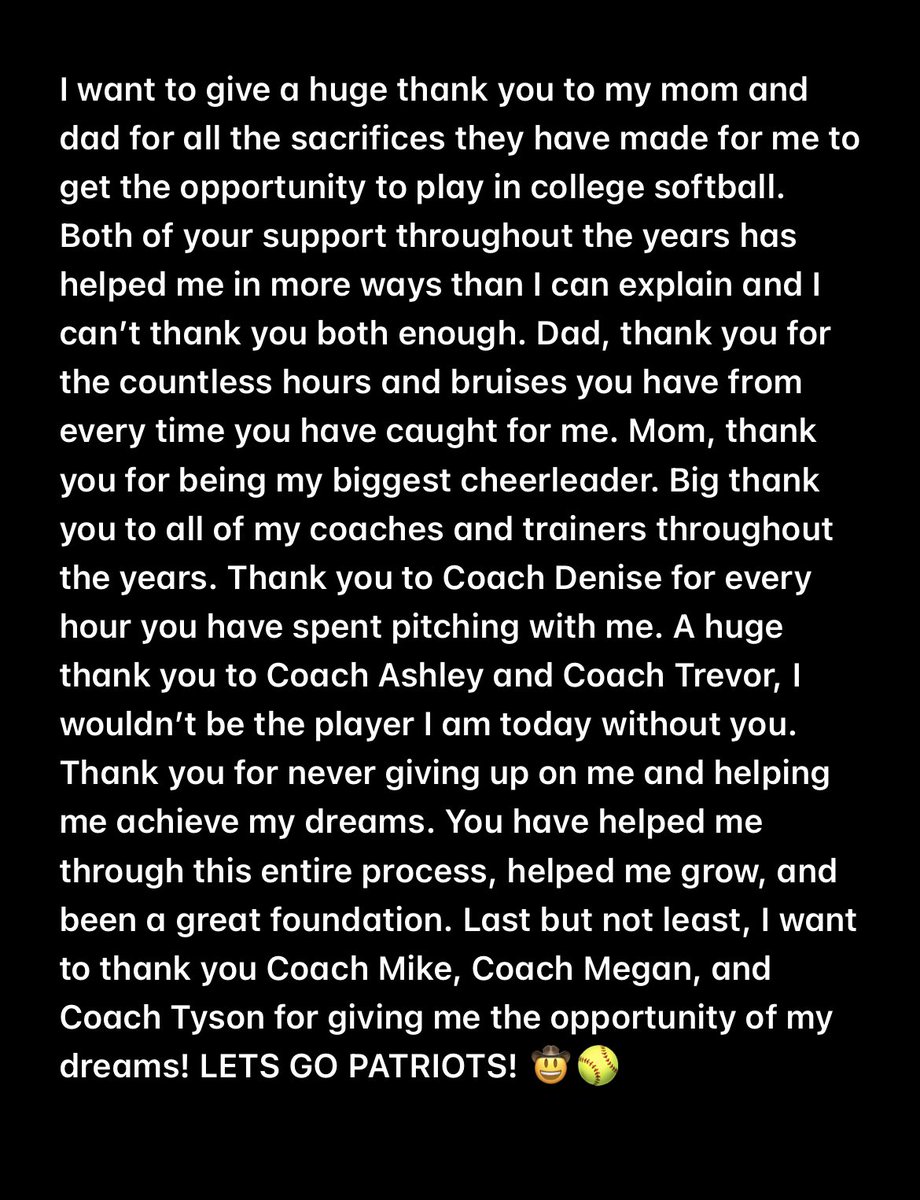 I’m excited to announce my commitment to further my academic and softball career at Central Florida!! 
@FLIMPACT_sball <a href="/cfpatssb/">CF Softball</a>