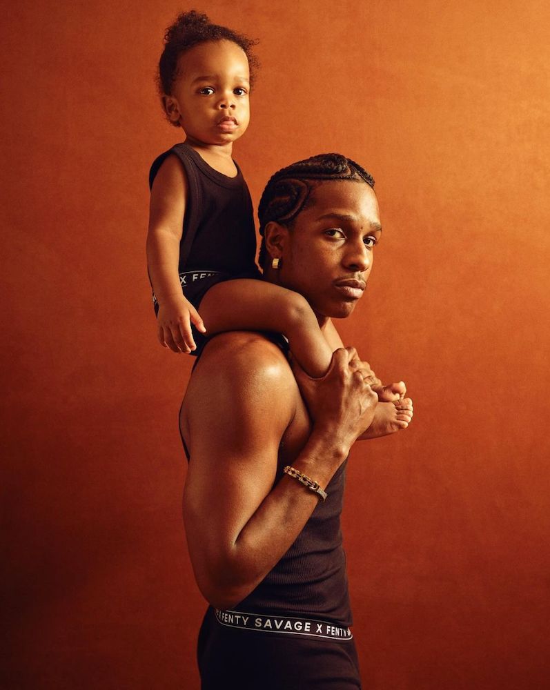 glittermagazine's tweet photo. A$AP Rocky and Son RZA Keep It Classic in New Savage X Fenty Campaign https://t.co/ZntdQKZzl2 #ASAPRocky #Rihanna #SavagexFenty #KeepItClassic https://t.co/C991LpyKvp